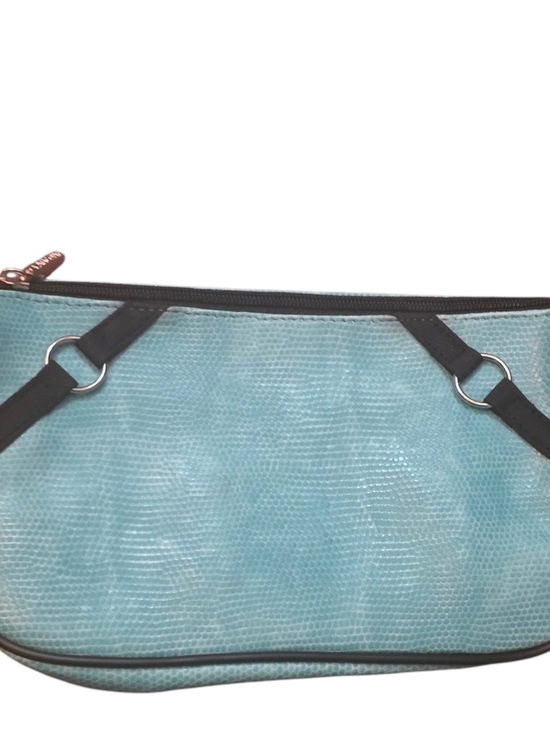 Lancome Handbags - Lancome Aqua Textured Wristlet Clutch with Black Trim